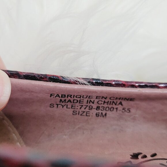 Zenia Pointed Toe Classic Slim High Heels Red Black Python Print Slip - Picture 6 of 7